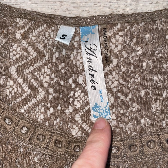 Long brown tunic with bell sleeves size small - Picture 2 of 3